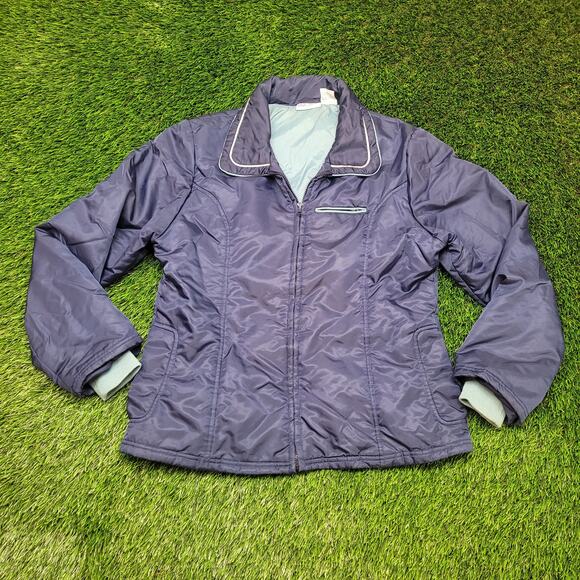 VTG 80s 10speed Piped Bomber Jacket Womens Large Retro Indie Sleaze Puffer - Picture 1 of 6